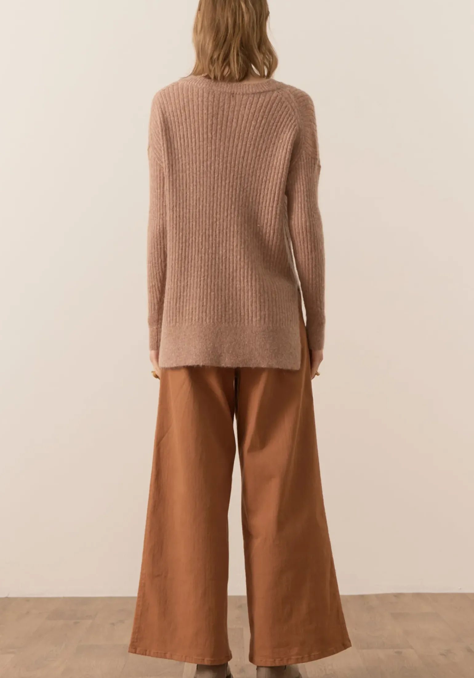 Pol Fitch Ribbed Knit - Blush