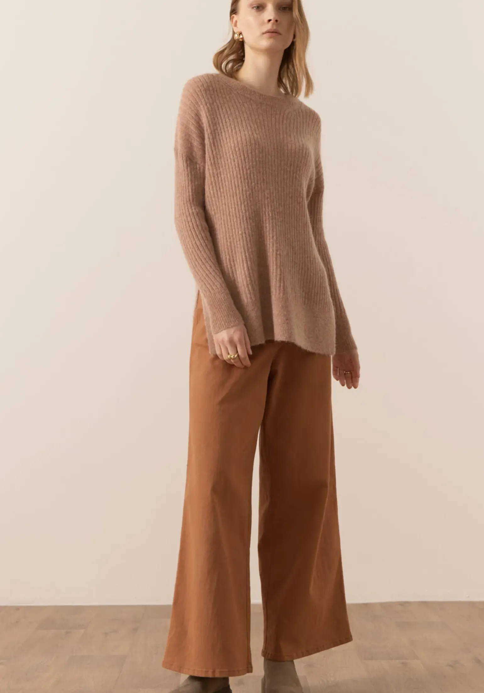 Pol Fitch Ribbed Knit - Blush