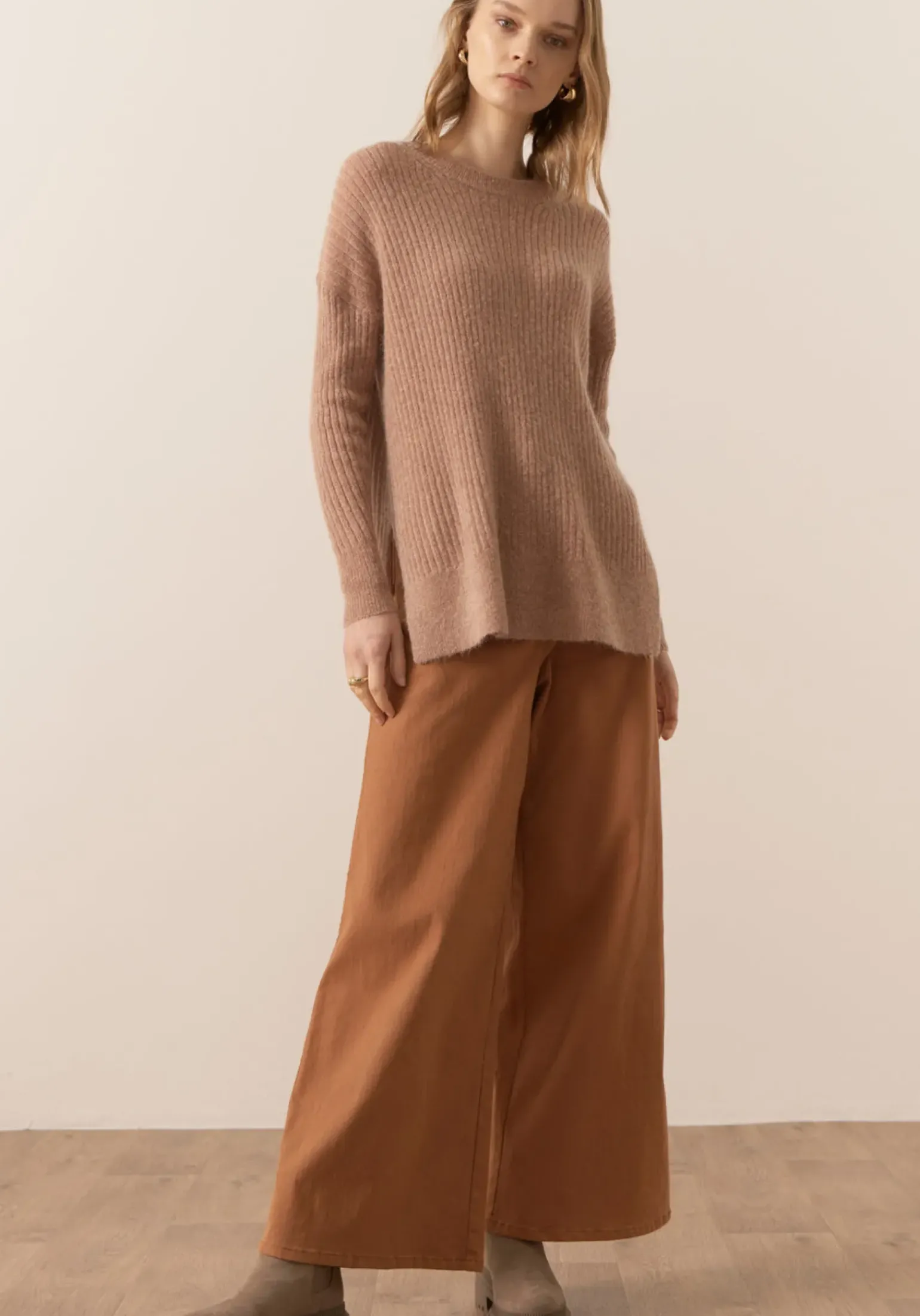 Pol Fitch Ribbed Knit - Blush