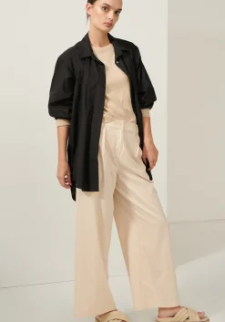 POL Lagoon Drape Back Shirt- Black