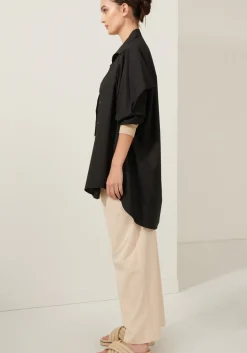 POL Lagoon Drape Back Shirt- Black