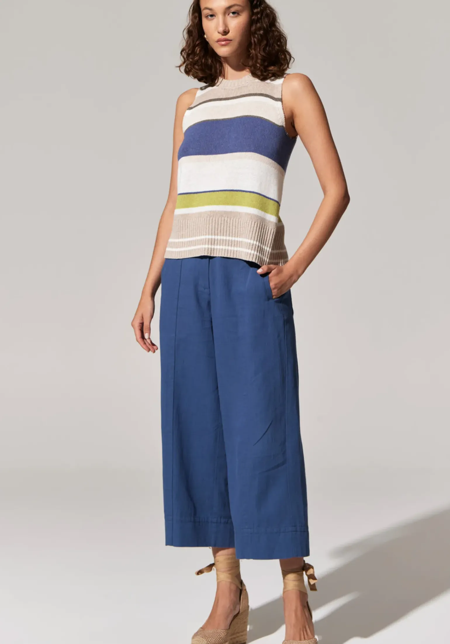 POL Miley Crop Pant - Blue