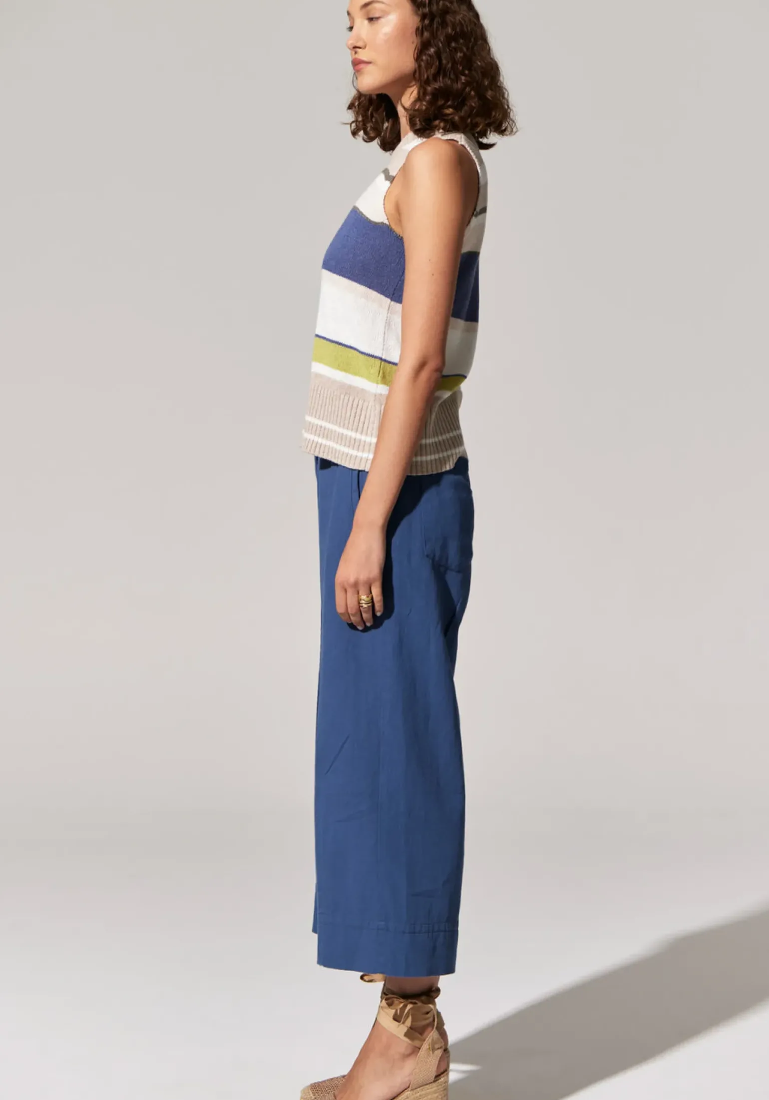 POL Miley Crop Pant - Blue