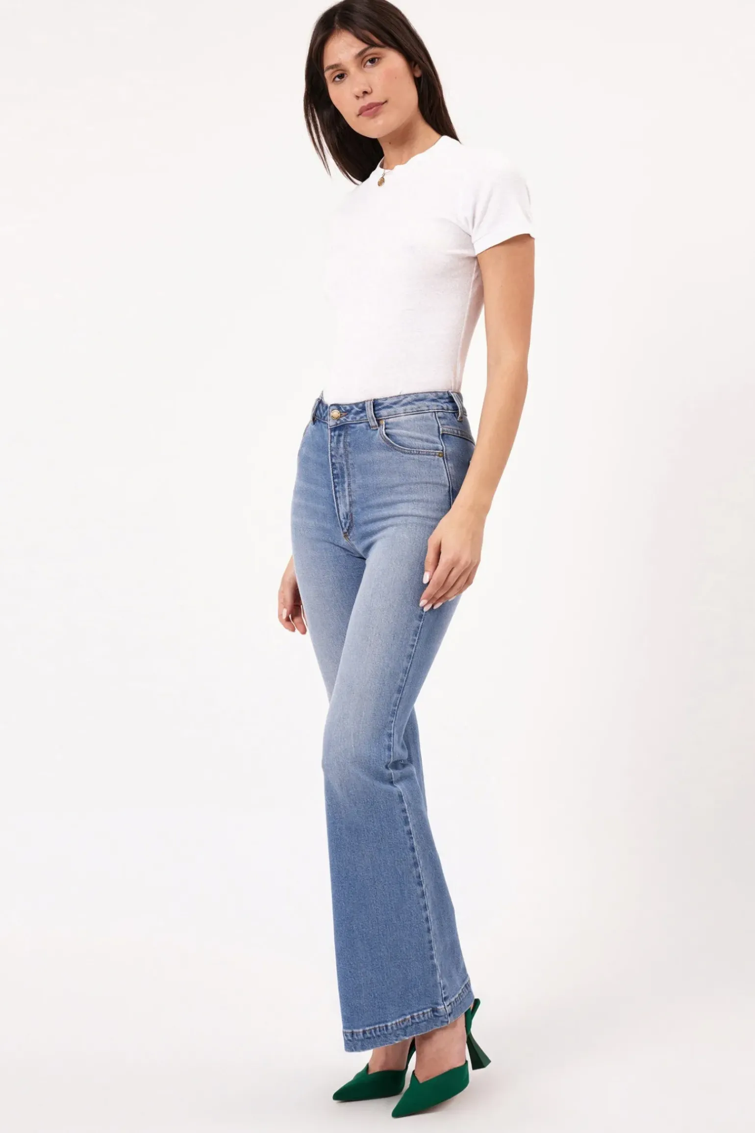 Rolla's Eastcoast Flare Kate - Mid Vintage Blue