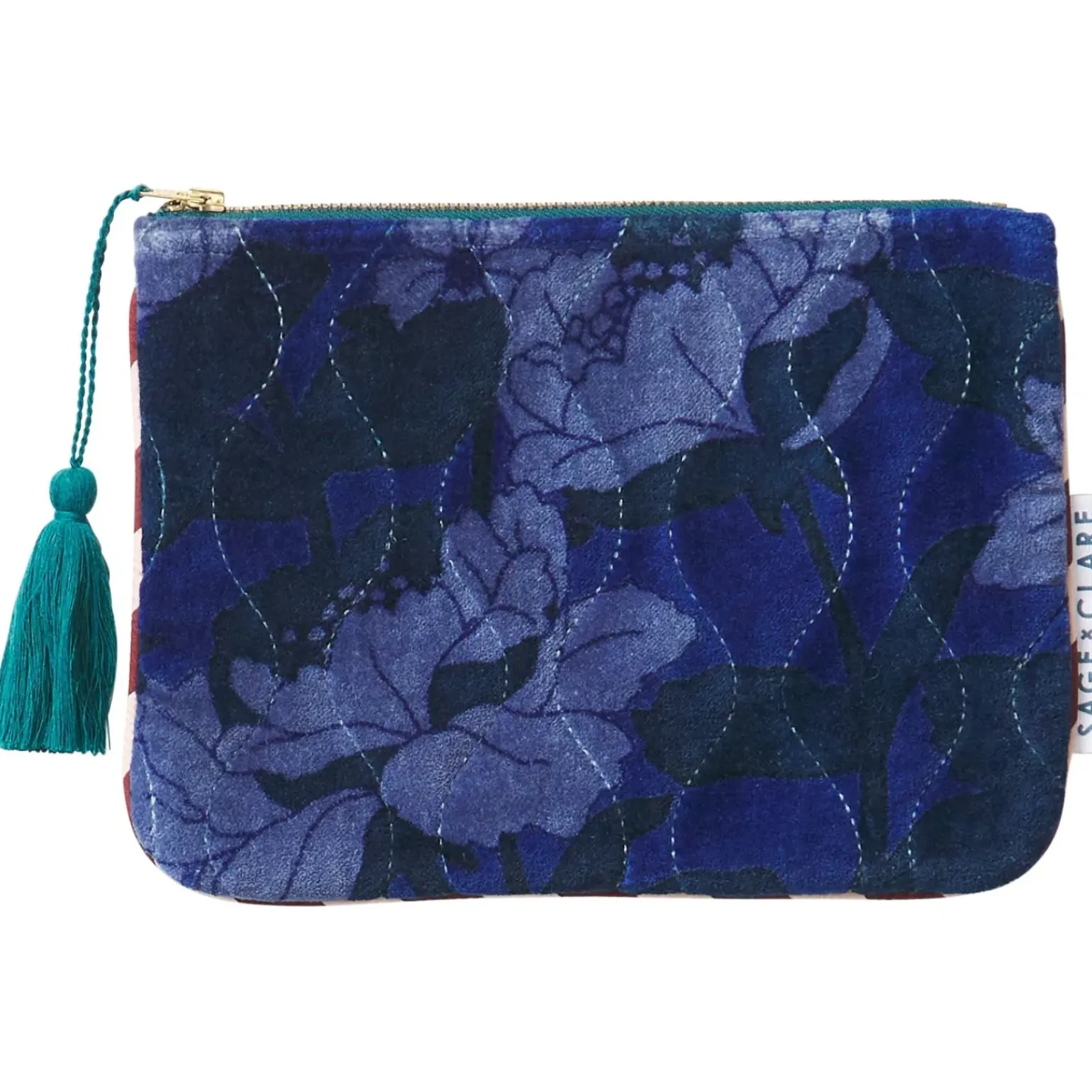 Sage & Clare Bernanda Velvet Pouch - Lapis