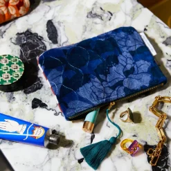 Sage & Clare Bernanda Velvet Pouch - Lapis