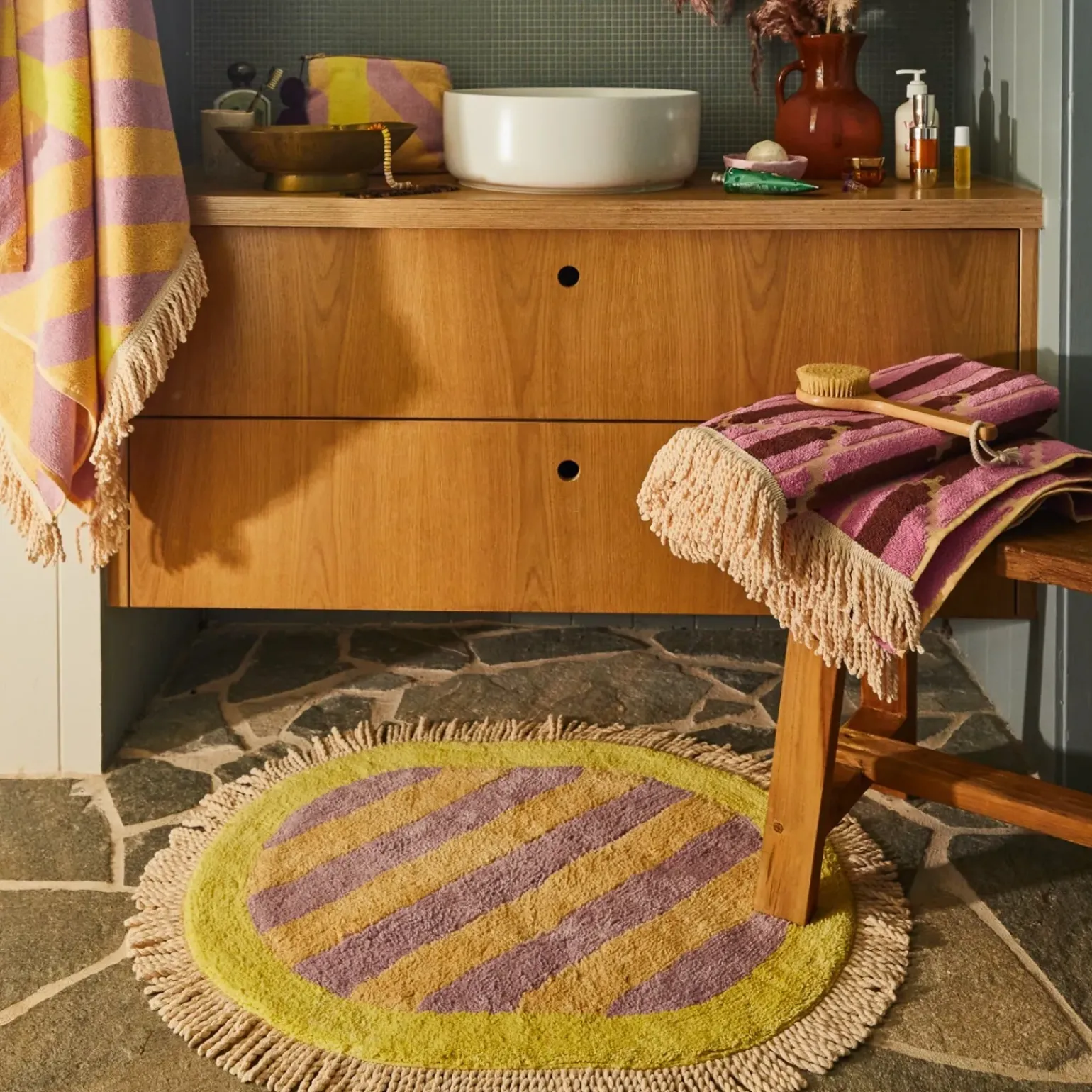 Sage & Clare Jarita Bath Mat - Mauve