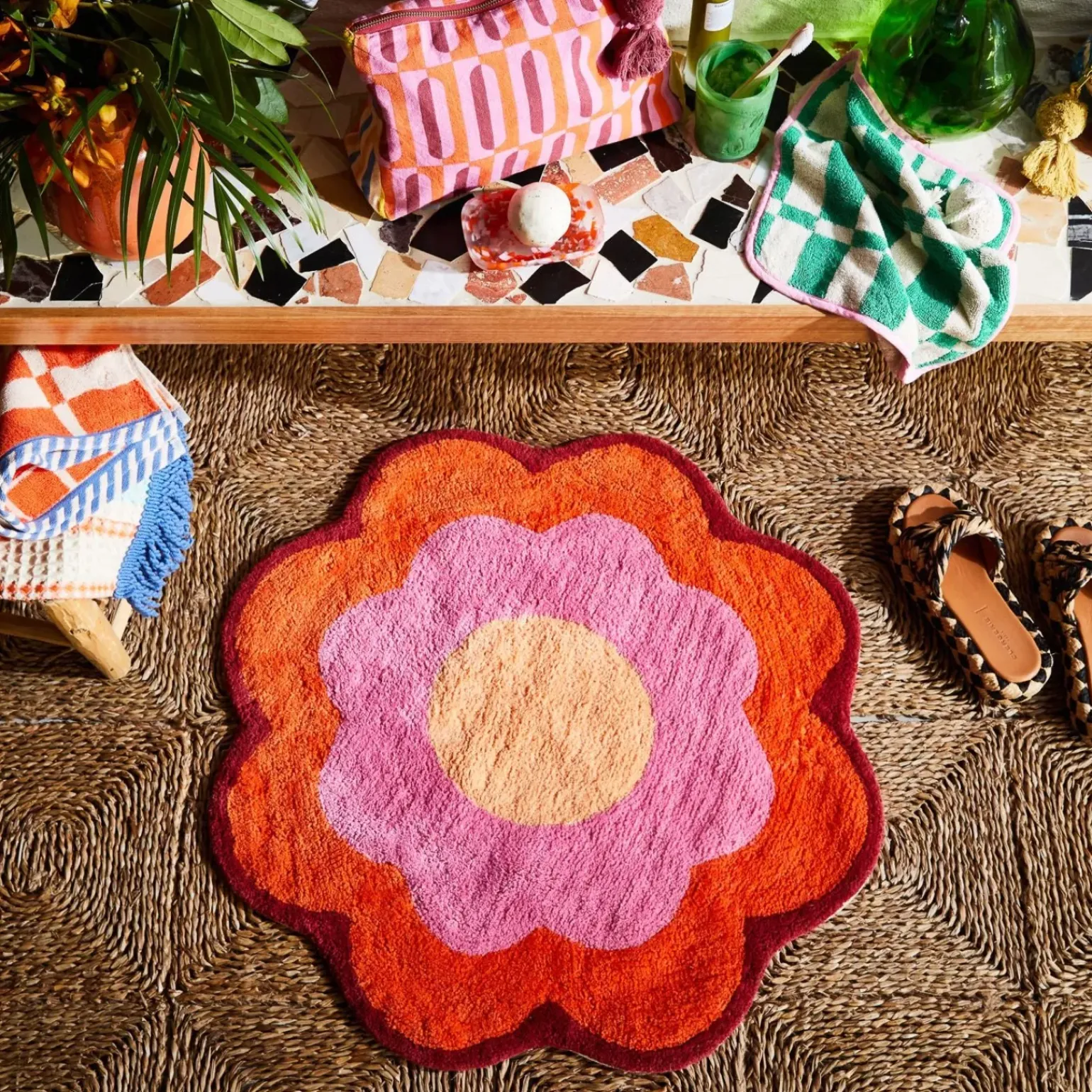 Sage & Clare Kiska Bath Mat - Dahlia