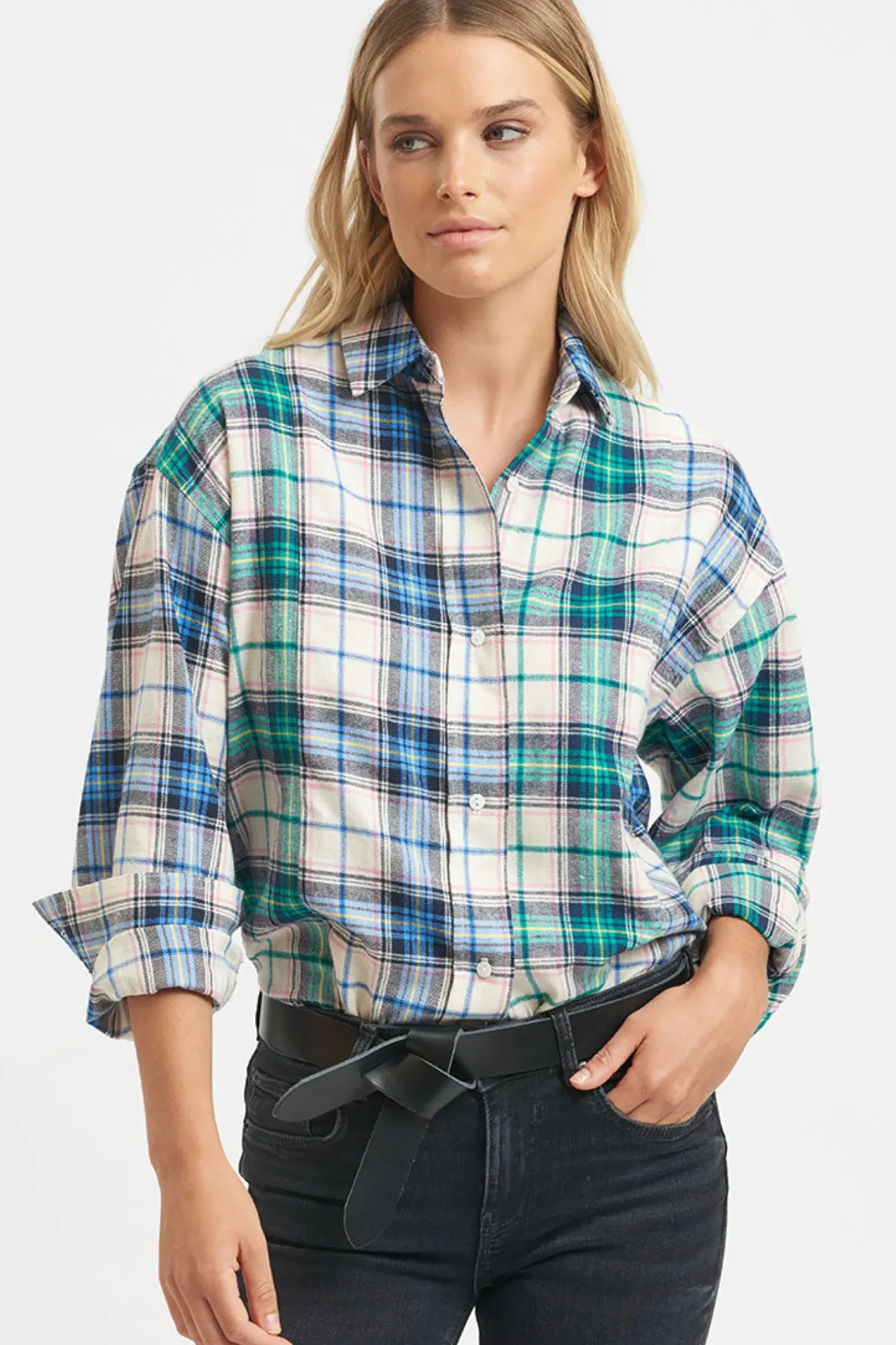 Shirty The Classic Flannel Shirt - Blue Green Combo