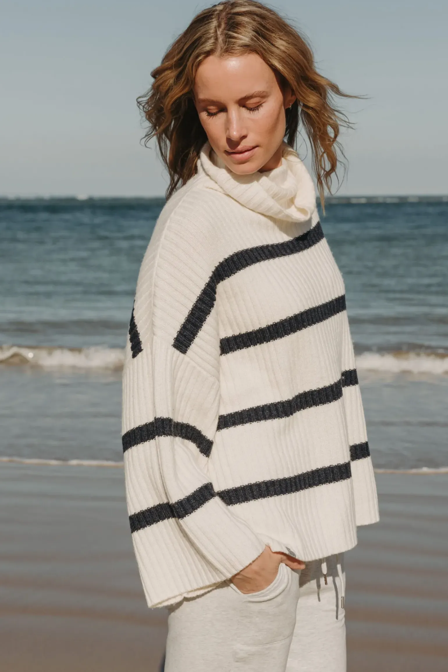 Talamaya Divine Rib Pullover - Starling Stripe