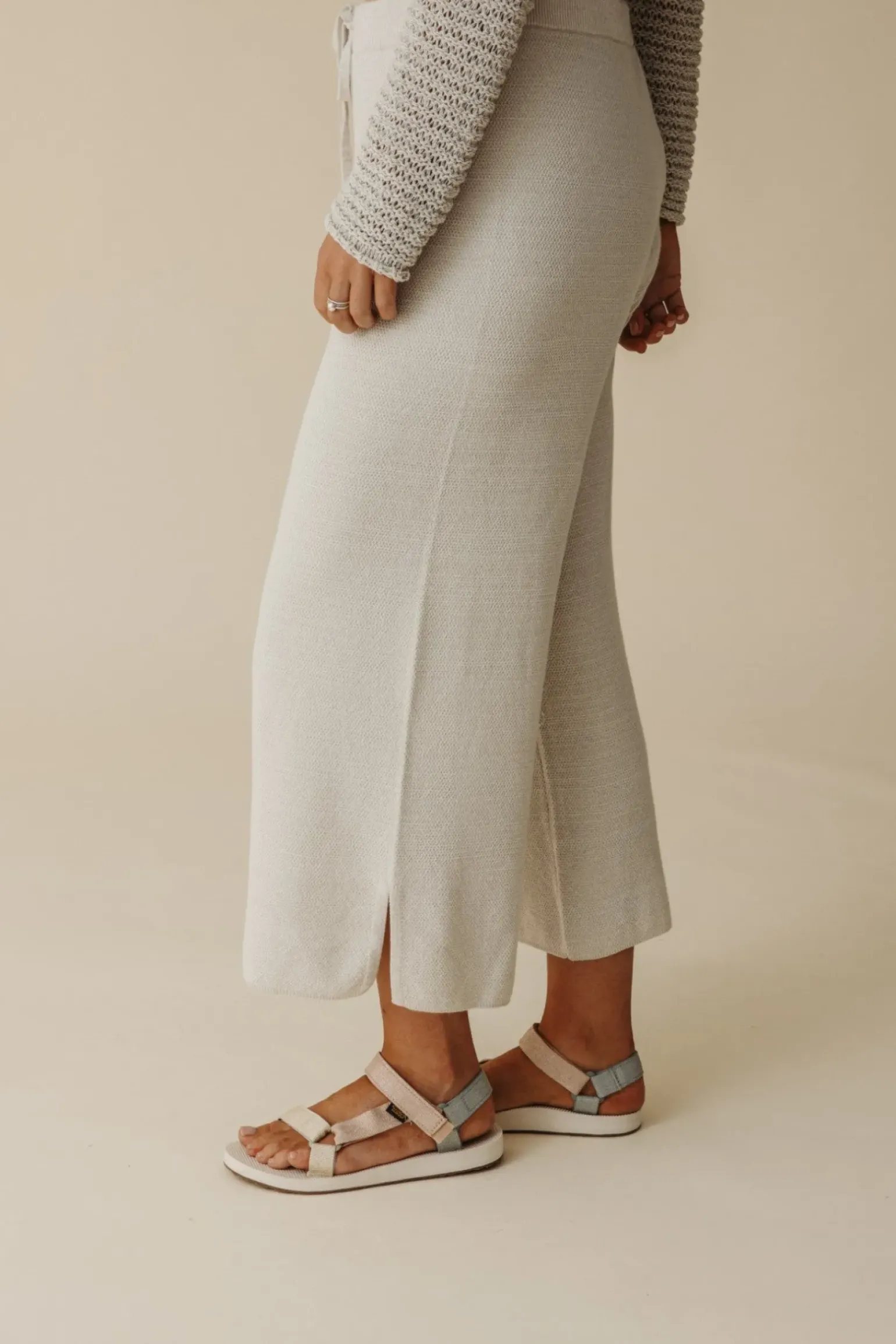 Talamaya Retreat Cotton Twist Pant - Silver & Salt