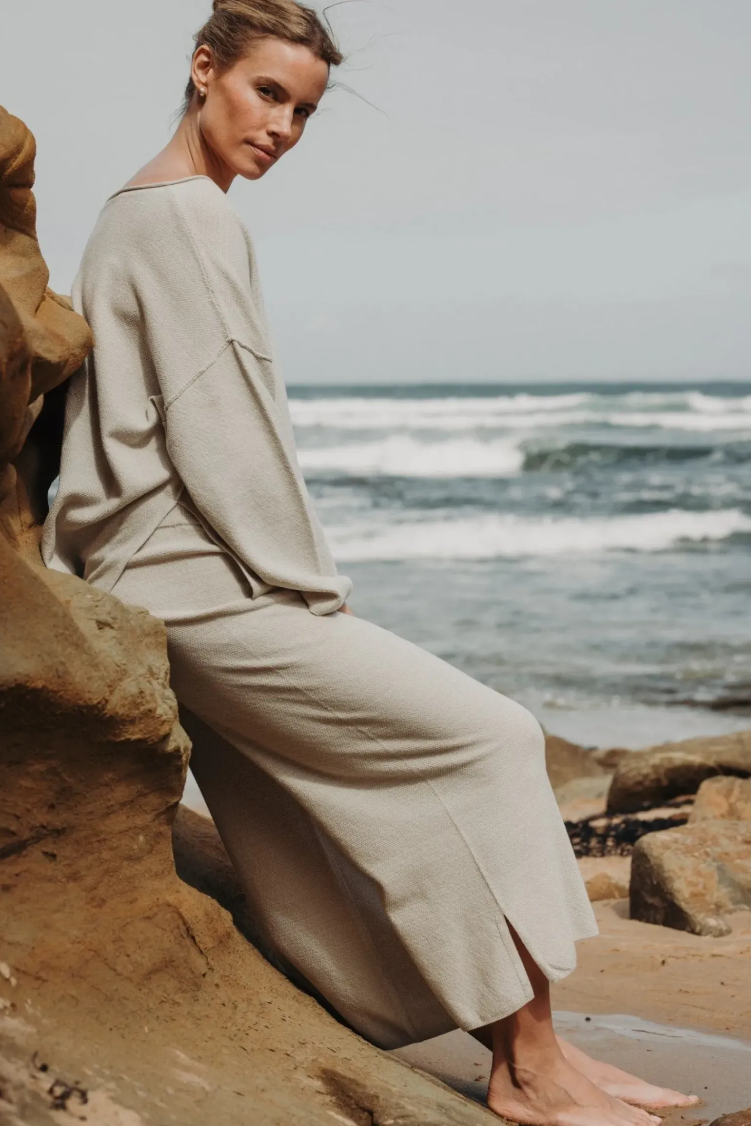 Talamaya Retreat Cotton Twist Pant - Silver & Salt