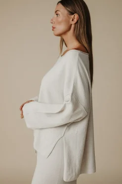 Talamaya Retreat Cotton Twist Pullover - Silver & Salt