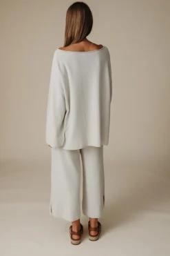 Talamaya Retreat Cotton Twist Pullover - Silver & Salt