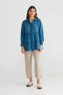 The Shanty Mia Top - Blue Steel