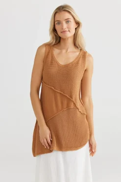 The Shanty Milano Knit Singlet - Tan
