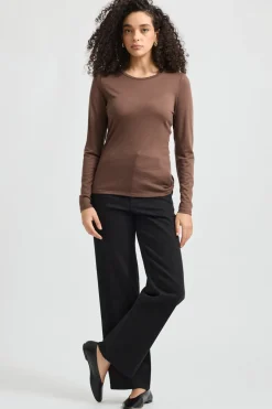 Toorallie Crew Merino Tee - Espresso