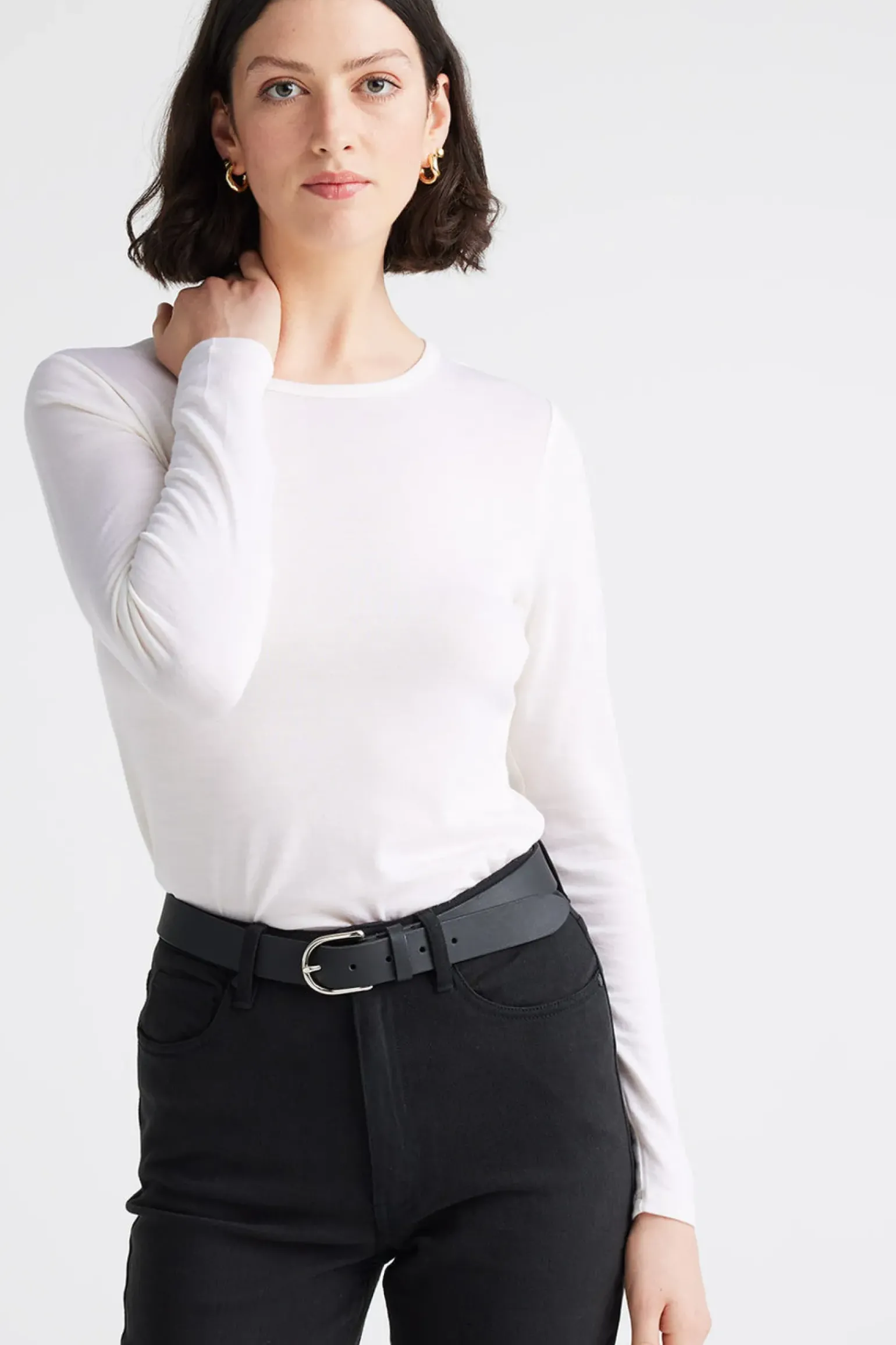 Toorallie Crew Merino Tee - Warm White