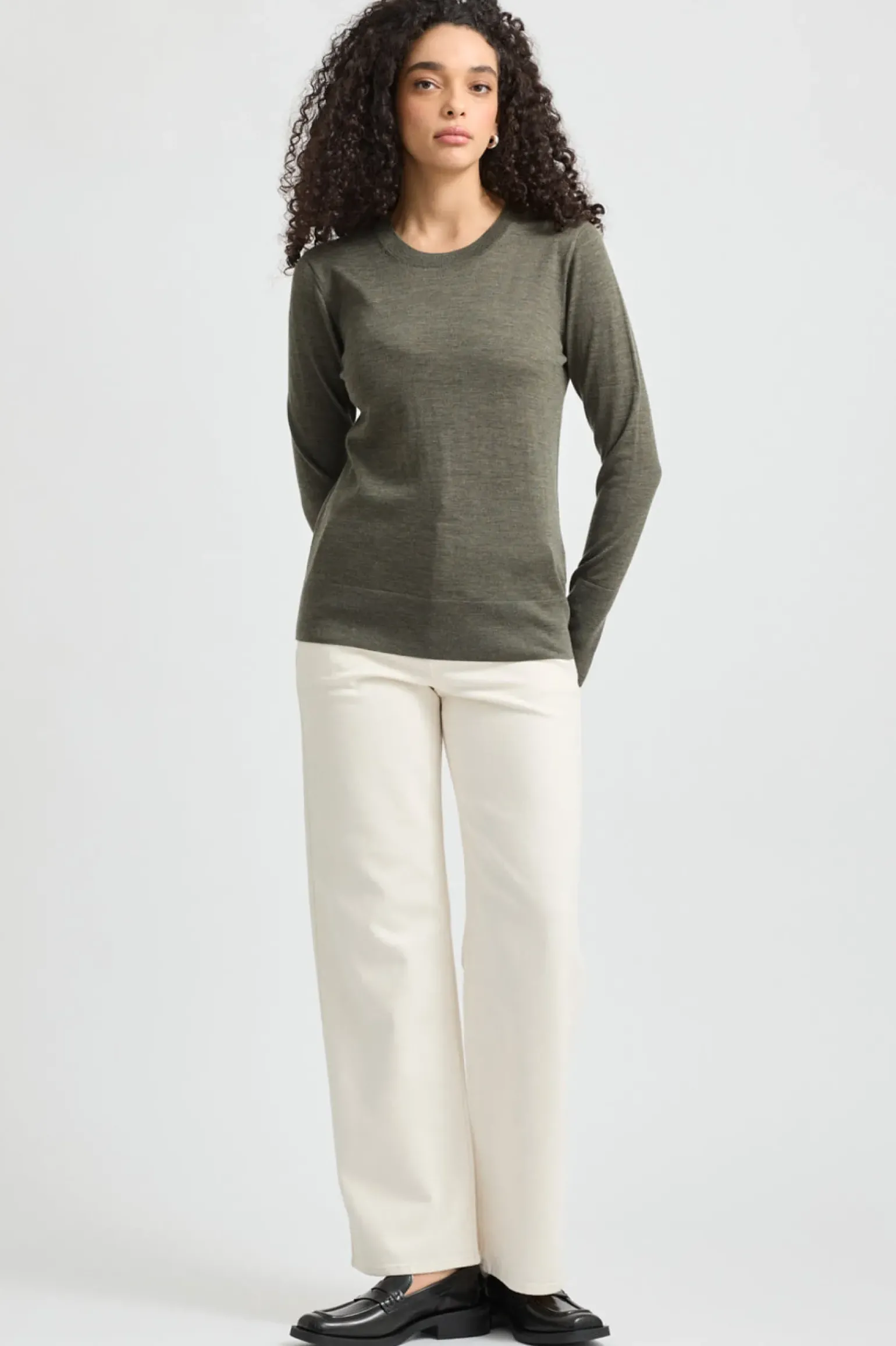 Toorallie Fine Merino Crew - Bay Leaf