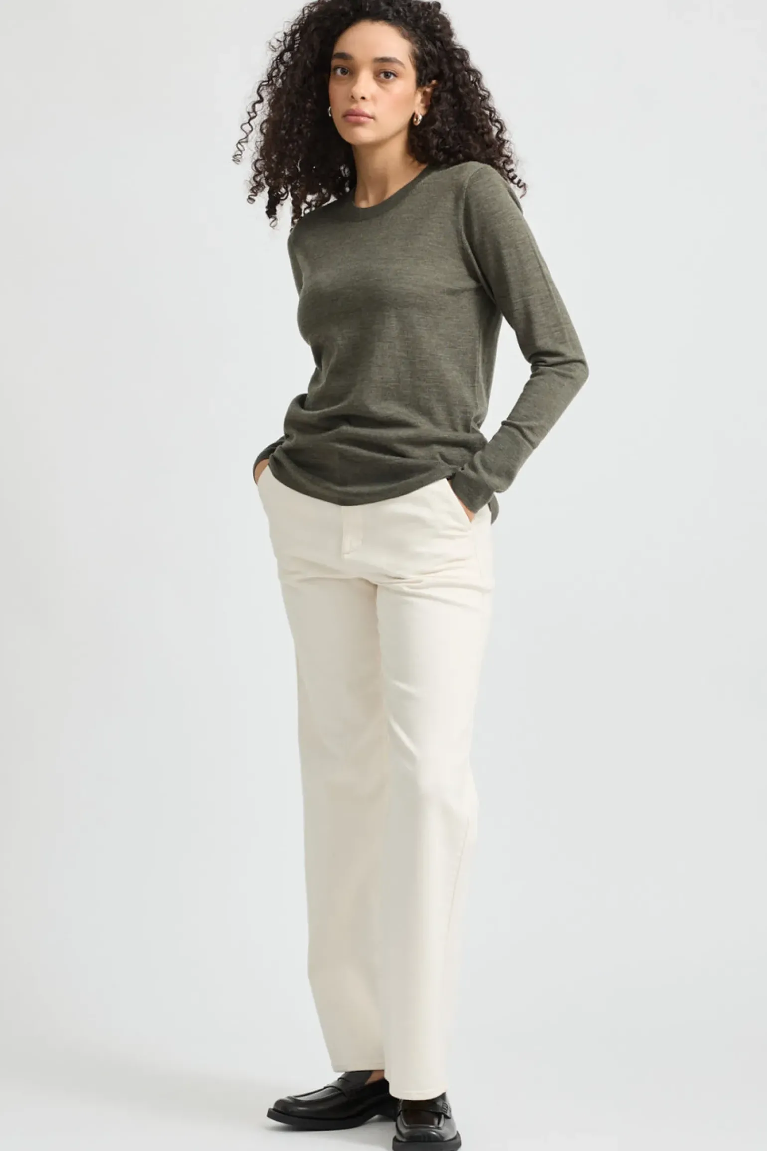 Toorallie Fine Merino Crew - Bay Leaf