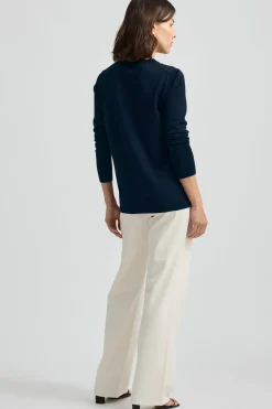 Toorallie Fine Merino Crew - Navy