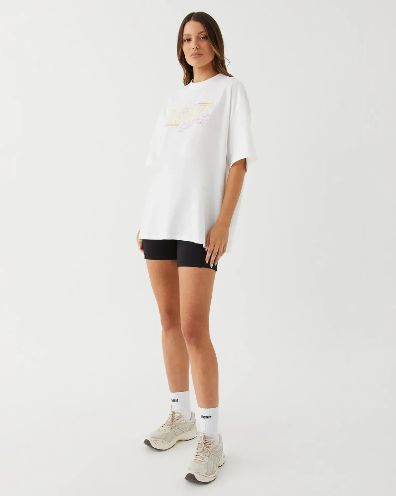 Upstate Hustle Tee- White Bars