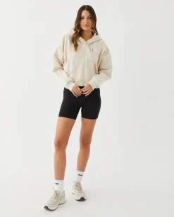 Upstate Zip Through Cropped Hoodie- Chalk Multi