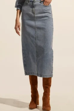 Zoe Kratzmann Accord Skirt - Washed Denim