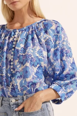 Zoe Kratzmann Imbue Top - Pacific Floral