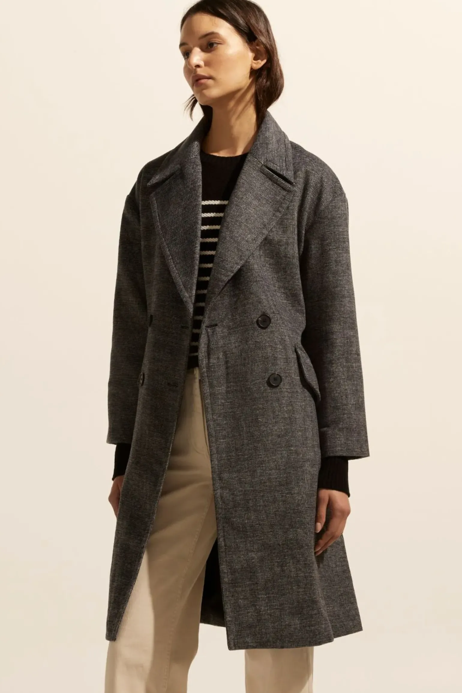 Zoe Kratzmann Pillar Coat - Black Mini Check