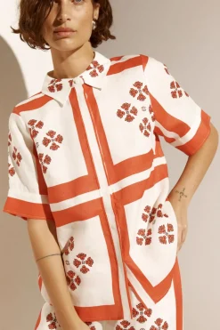 Zoe Kratzmann Pixel Top - Tamarillo Scarf